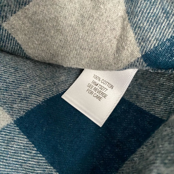 Men’s Flannel Shirt (Blue/Gray) - Picture 4 of 6